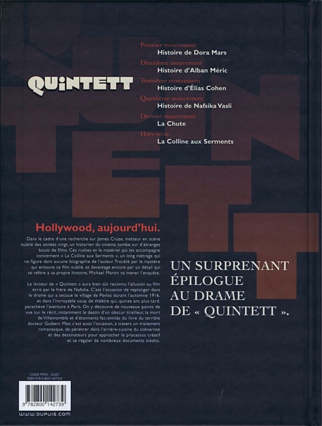 Verso de l'album Quintett La Colline aux Serments