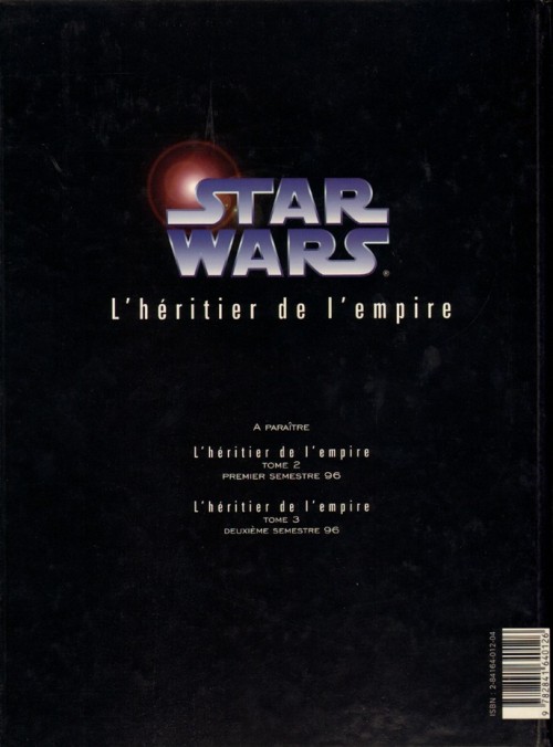 Verso de l'album Star Wars - Le cycle de Thrawn L'héritier de l'Empire Tome 1