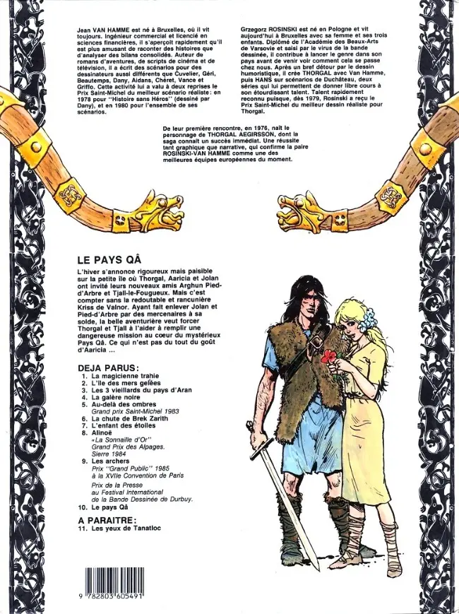 Verso de l'album Thorgal Tome 10 Le pays Qâ