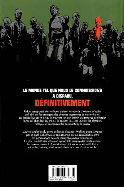Verso de l'album Walking Dead Tome 3 Sains et saufs ?