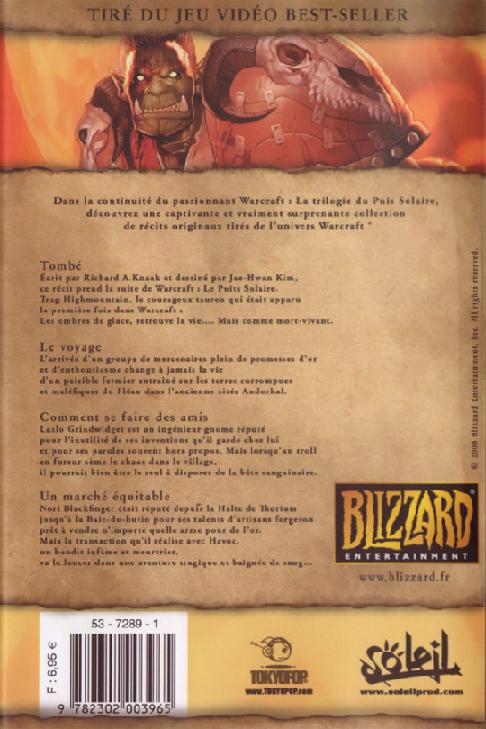 Verso de l'album Warcraft Legends Volume 1