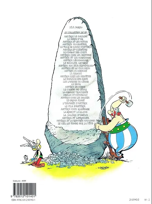 Verso de l'album Astérix Tome 8 Astérix chez les Bretons