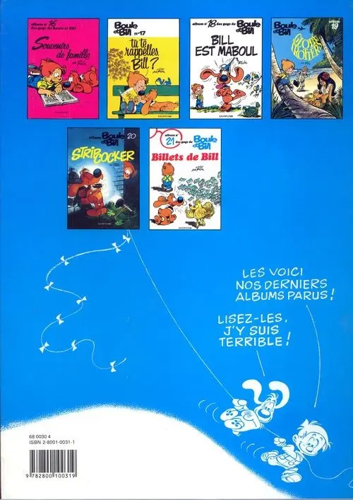 Verso de l'album Boule & Bill Tome 2 60 gags de Boule et Bill