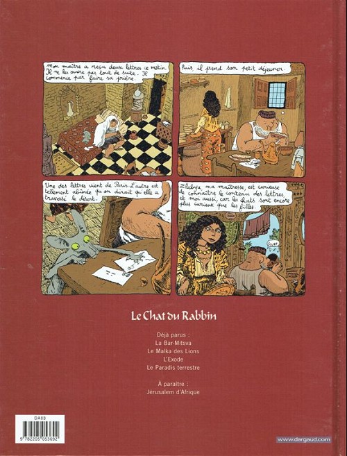 Verso de l'album Le Chat du Rabbin Tome 2 Le Malka des Lions