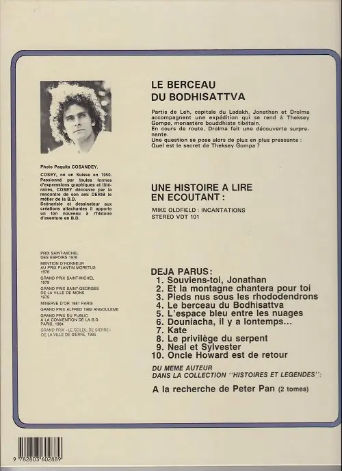 Verso de l'album Jonathan Tome 4 Le berceau du Bodhisattva