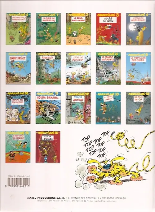 Verso de l'album Marsupilami Tome 3 Mars le noir