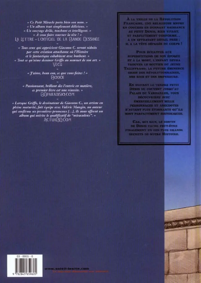 Verso de l'album Petit miracle Tome 1 Tome I