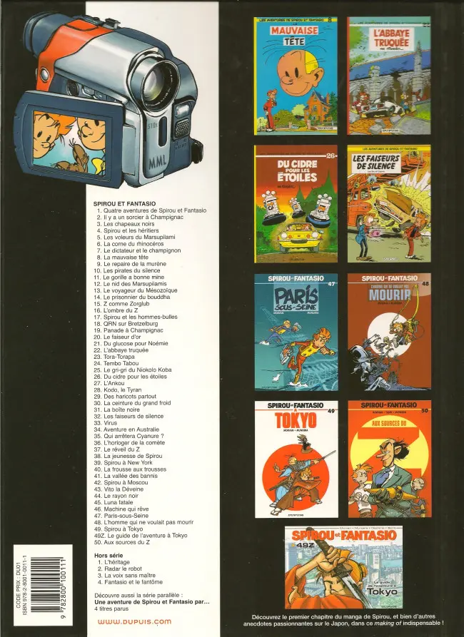 Verso de l'album Spirou et Fantasio Tome 9 Le repaire de la murène