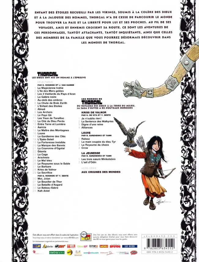 Verso de l'album Les mondes de Thorgal - Louve Tome 1 Raïssa