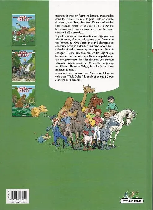 Verso de l'album Triple galop Tome 2