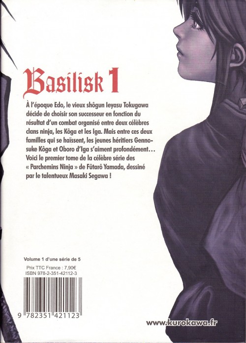 Verso de l'album Basilisk Tome 1