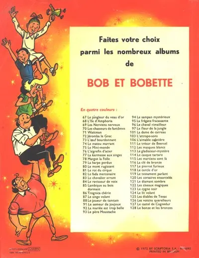 Verso de l'album Bob et Bobette Tome 128 Le bonze et les bronzes