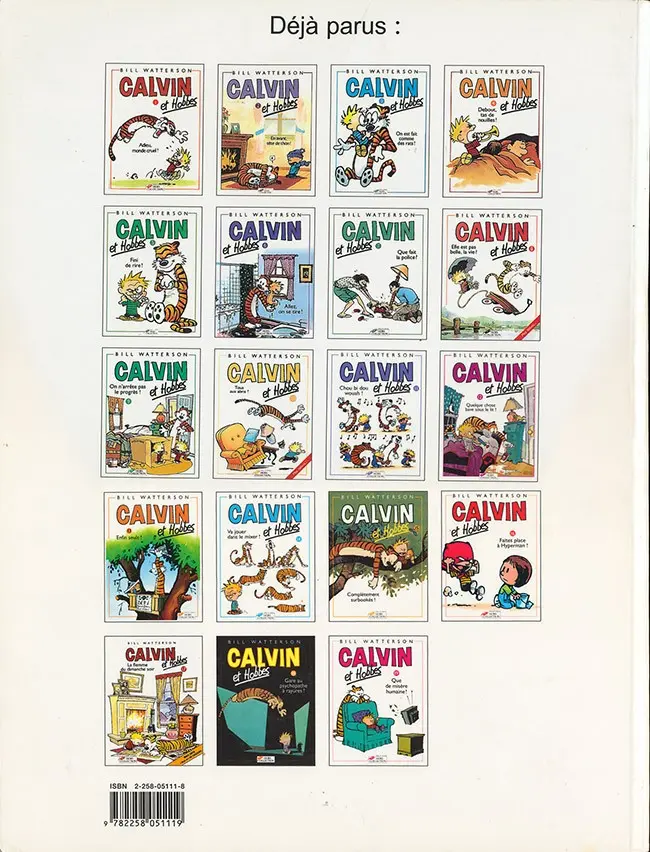 Verso de l'album Calvin et Hobbes Tome 19 Que de misère humaine !