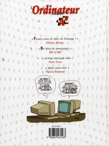 Verso de l'album de A à Z L'Ordinateur illustré de A à Z