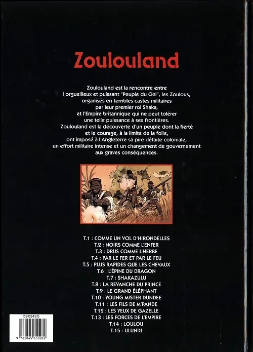 Verso de l'album Zoulouland Tome 15 Ulundi