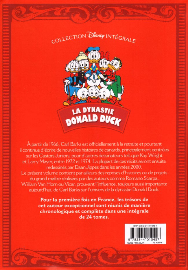Verso de l'album La Dynastie Donald Duck Tome 18 Les Cookies du dragon rugissant et autres histoires (1969 - 2008)