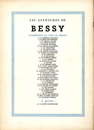 Verso de l'album Bessy Tome 42 Le Poney Express