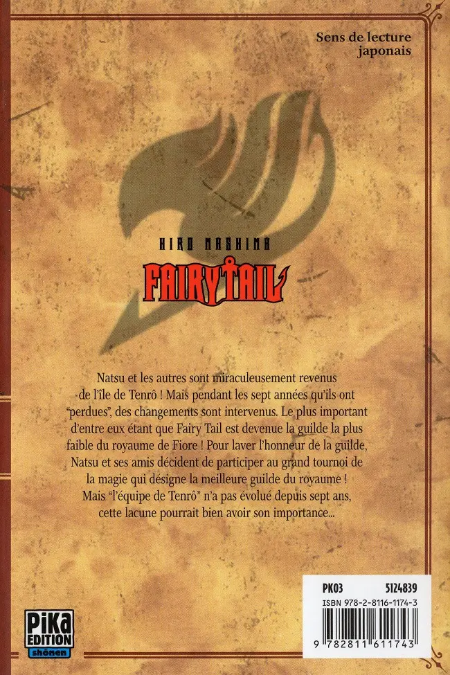 Verso de l'album Fairy Tail 31