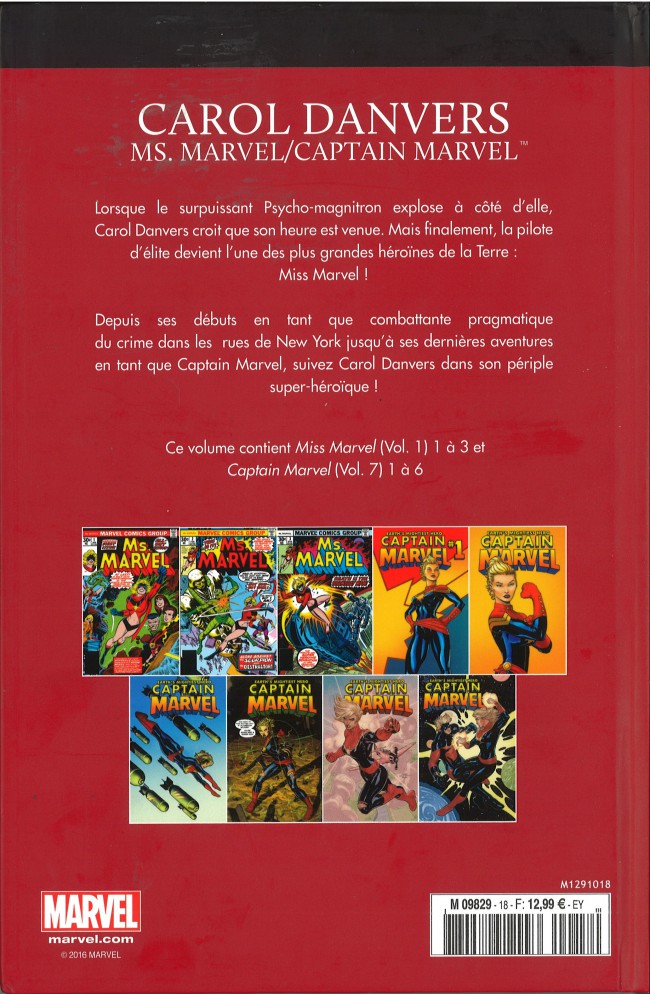Verso de l'album Le meilleur des Super-Héros Marvel Tome 18 Carol Danvers Ms. Marvel/Captain Marvel