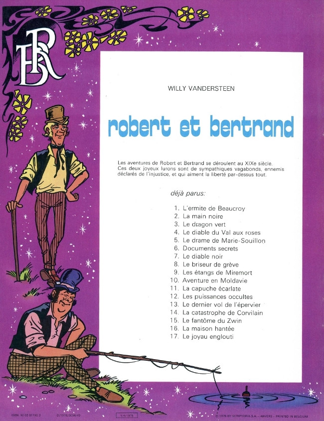 Verso de l'album Robert et Bertrand Tome 17 Le joyau englouti