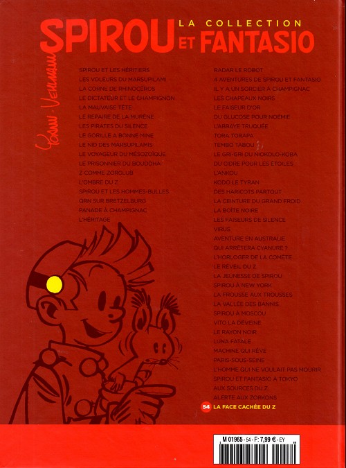 Verso de l'album Spirou et Fantasio La collection Tome 54 La face cachée du Z