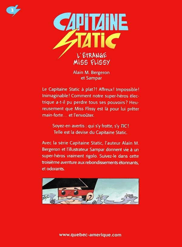 Verso de l'album Capitaine Static 3 L'étrange Miss Flissy