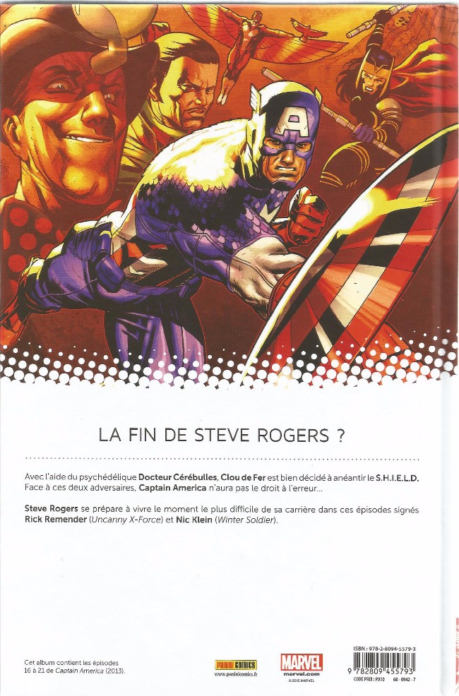 Verso de l'album Captain America Tome 4 Clou de Fer