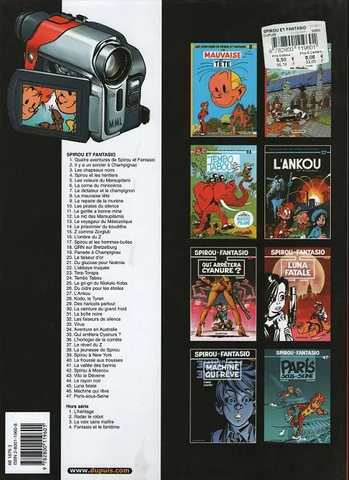 Verso de l'album Spirou et Fantasio Tome 44 Le rayon noir