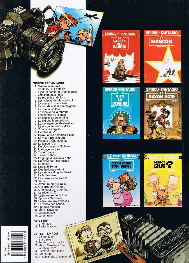 Verso de l'album Spirou et Fantasio Tome 40 La frousse aux trousses