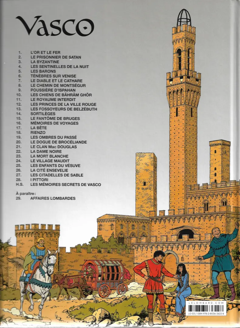 Verso de l'album Vasco Tome 27 Les citadelles de sable