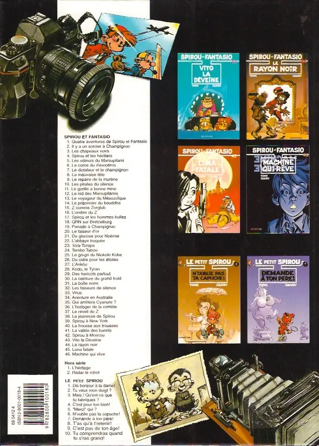 Verso de l'album Spirou et Fantasio Tome 16 L'ombre du Z