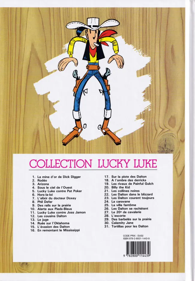 Verso de l'album Lucky Luke Tome 3 Arizona