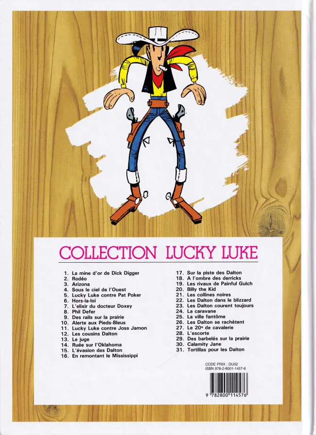 Verso de l'album Lucky Luke Tome 17 Sur la piste des Dalton
