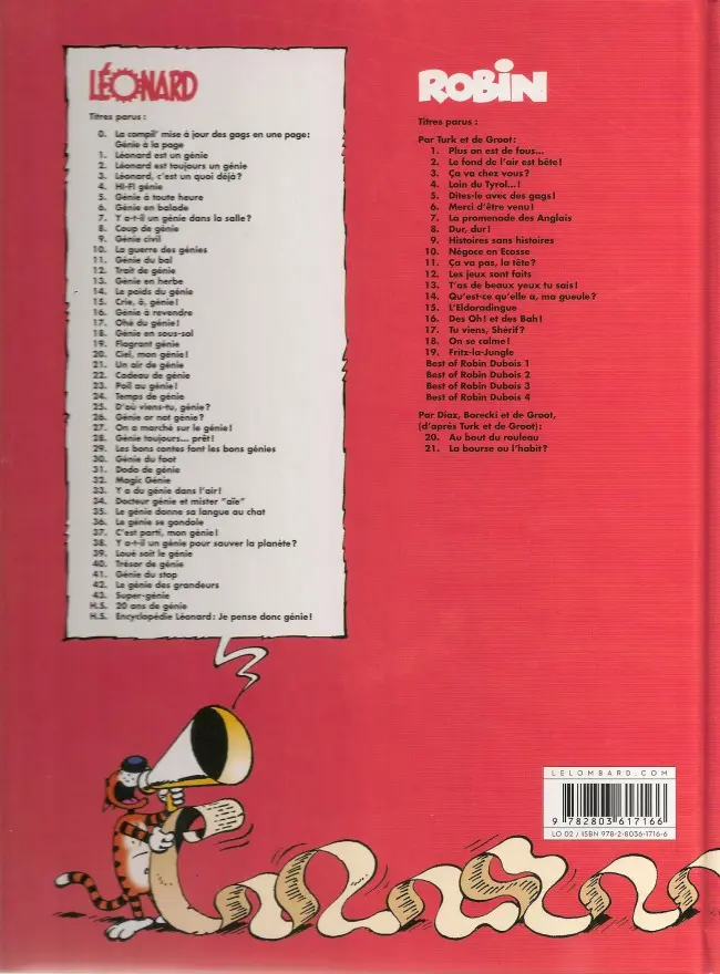 Verso de l'album Léonard Tome 18 Génie en sous-sol