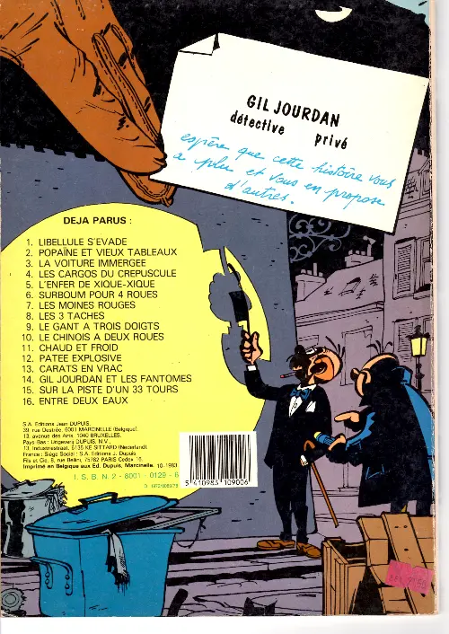 Verso de l'album Gil Jourdan Tome 14 Gil Jourdan et les fantômes