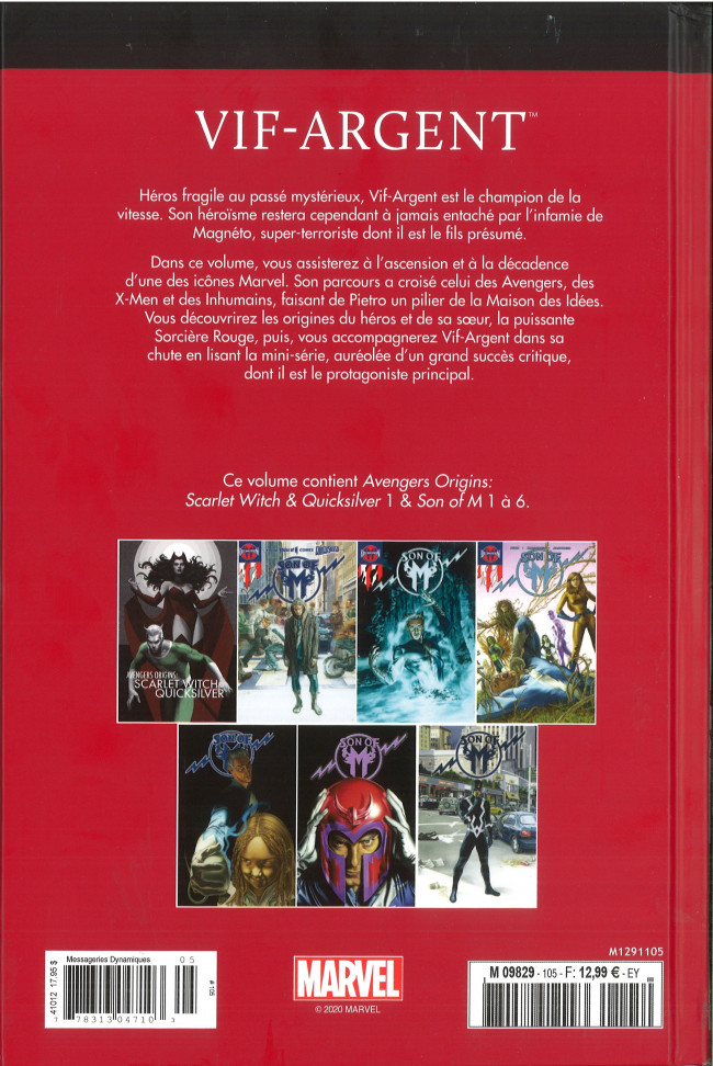 Verso de l'album Le meilleur des Super-Héros Marvel Tome 105 Vif-Argent
