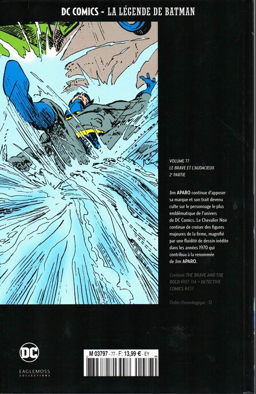 Verso de l'album DC Comics - La Légende de Batman Volume 77 Le brave et l'audacieux - 2e partie