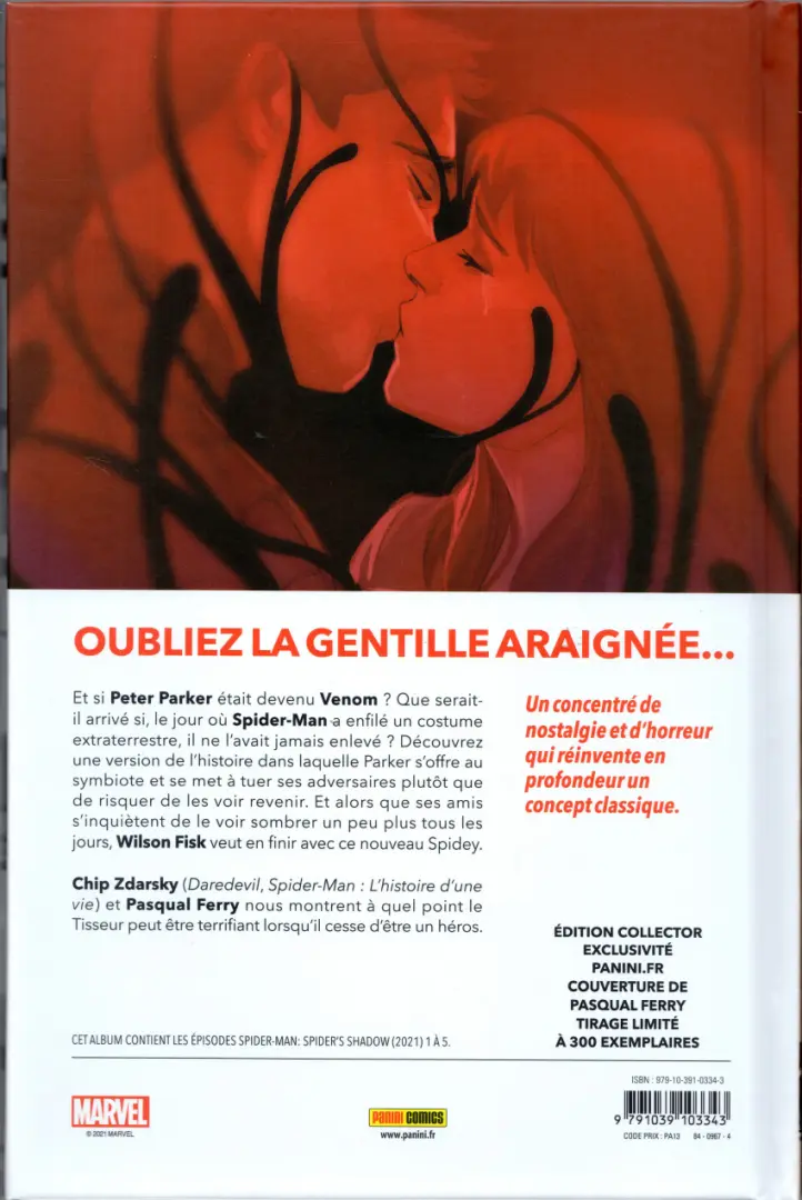 Verso de l'album Spider-man : L'ombre du symbiote