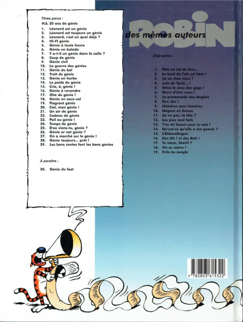 Verso de l'album Léonard Tome 13 Génie en herbe