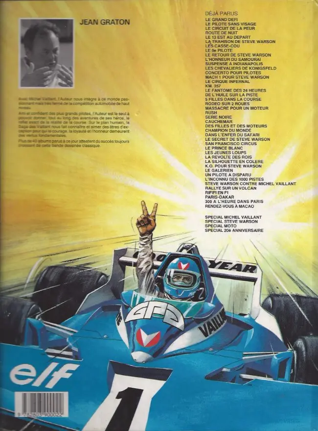Verso de l'album Michel Vaillant Tome 37 L'inconnu des 1000 pistes