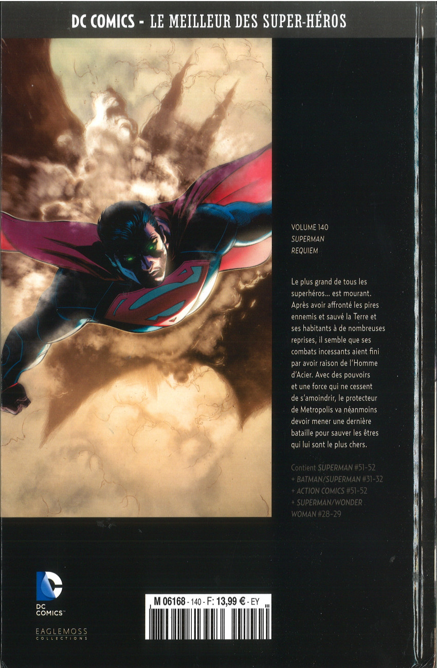 Verso de l'album DC Comics - Le Meilleur des Super-Héros Volume 140 Superman - Requiem