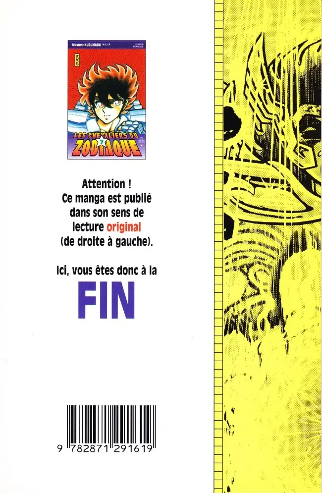 Verso de l'album Saint Seiya - Les Chevaliers du Zodiaque 7 Toute la puissance de l'armure d'or