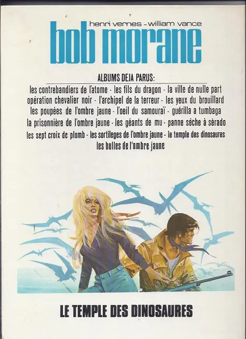 Verso de l'album Bob Morane Tome 24 Le temple des dinosaures
