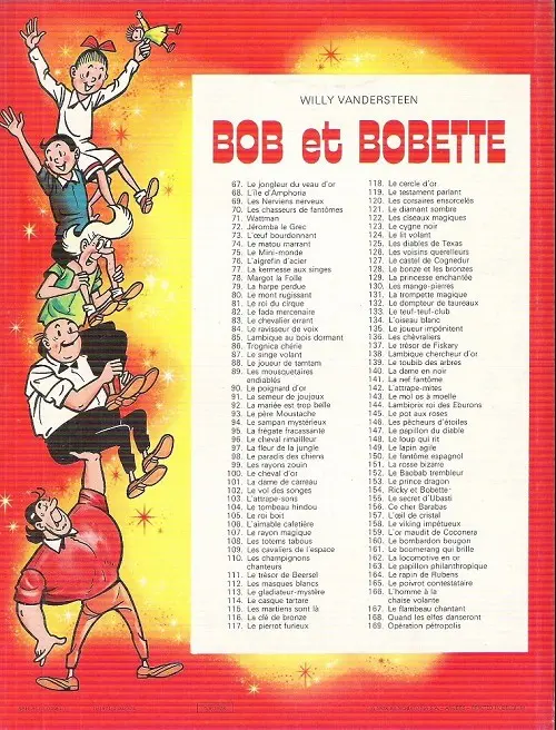 Verso de l'album Bob et Bobette Tome 116 La clé de bronze
