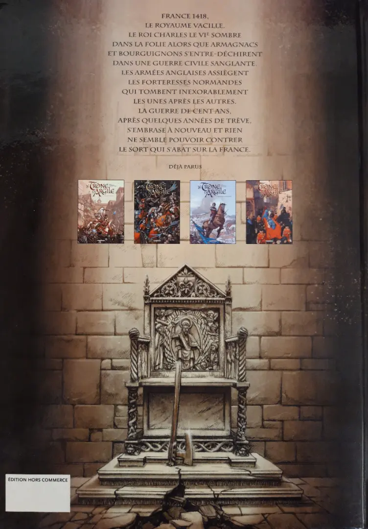 Verso de l'album Le Trône d'Argile Tome 1 Le chevalier à la hache