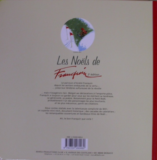 Verso de l'album Les Noëls de Franquin