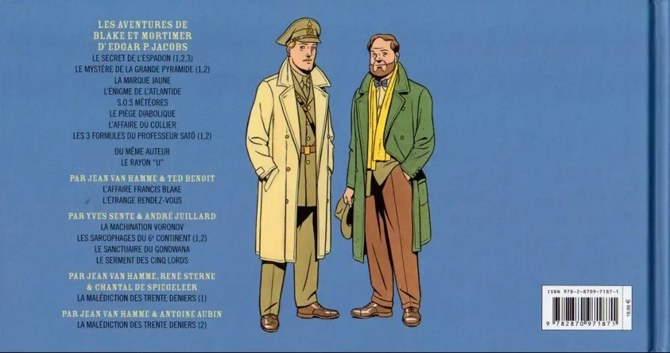 Verso de l'album Blake et Mortimer Tome 21 Le serment des cinq lords