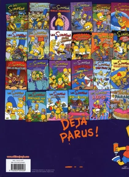 Verso de l'album Les Simpson Tome 25 Supernova