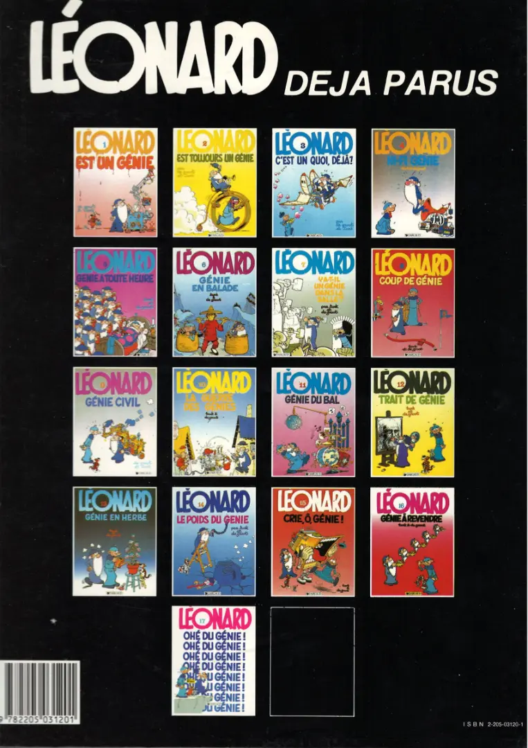 Verso de l'album Léonard Tome 14 Le poids du génie