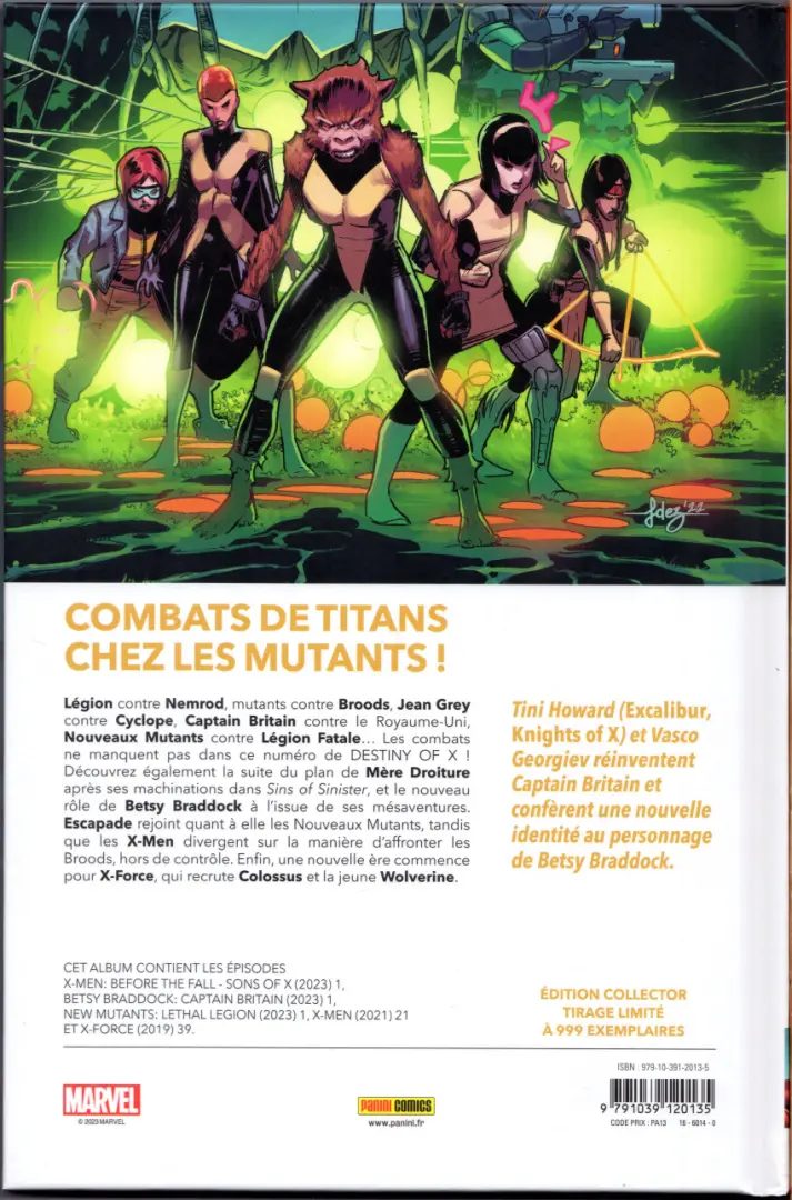 Verso de l'album Destiny of X Volume 22